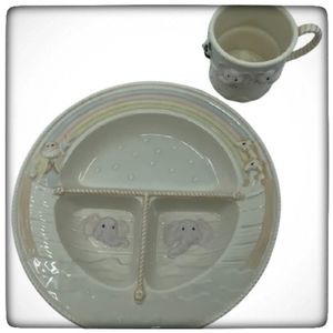 Lenox Noah's Ark Divided Dish & Cup Set